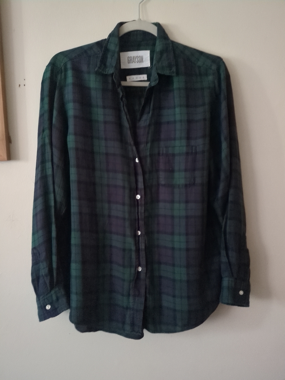 Grayson The Hero  Blue and Green Plaid Button-Up Shirt